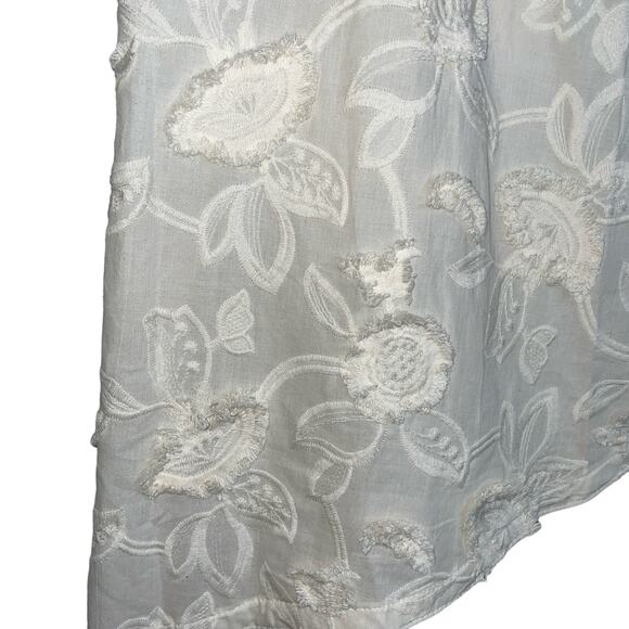 Just Bee Queen Vera Floral Applique Fringe Sarong Cover-up small cream - Picture 10 of 11